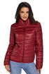 Sexy Wine High Neck Quilted Cotton Jacket
